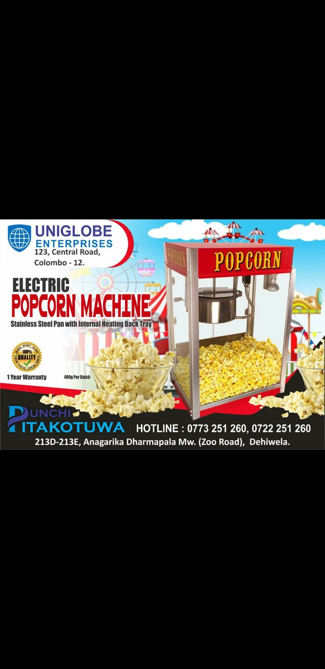 Pop corn machine