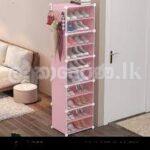 DIY PP 9 Layer 3 Doors Shoe Rack (Colour-Pink)