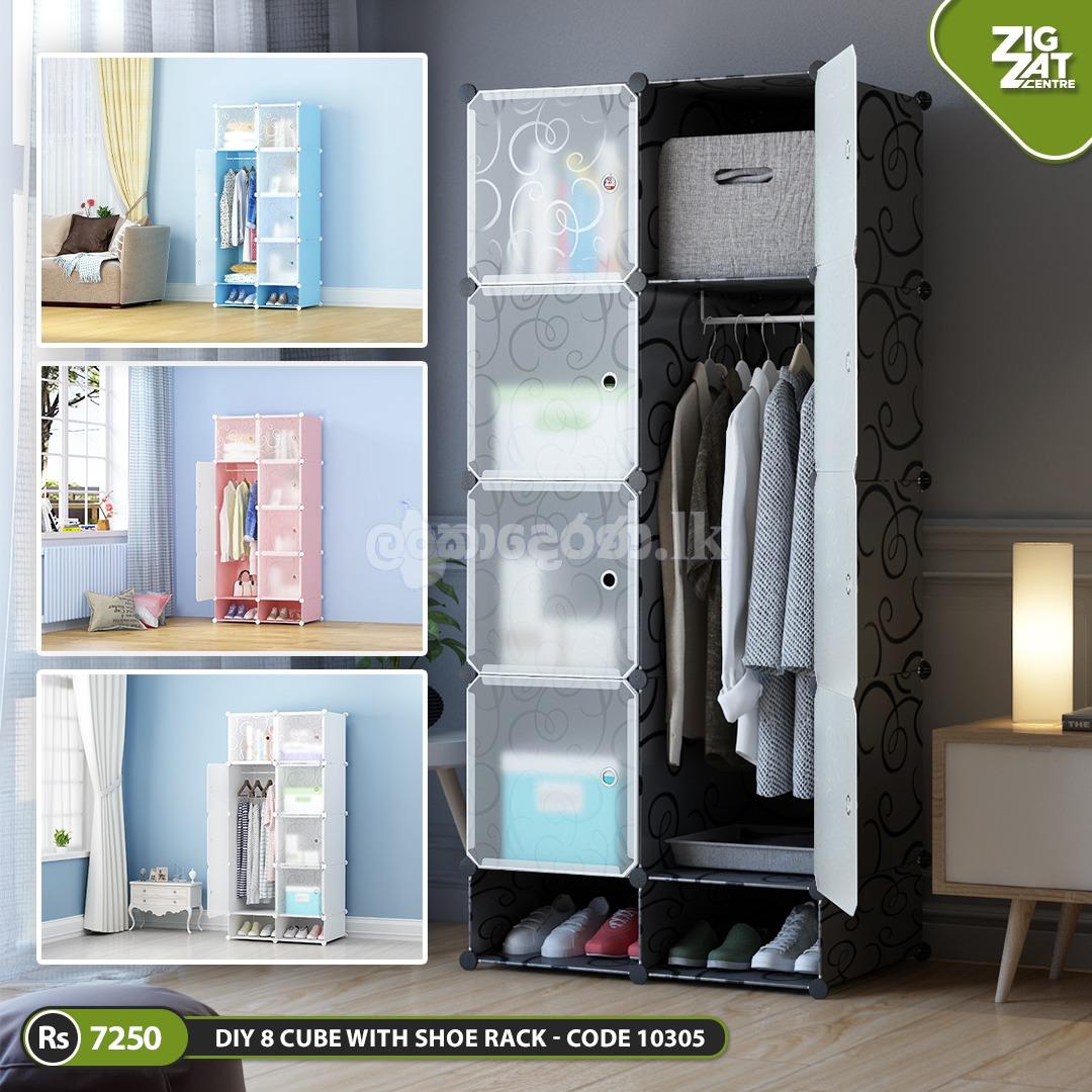 New DIY 8 Doors Cubes Wardrobe + Shoe Rack