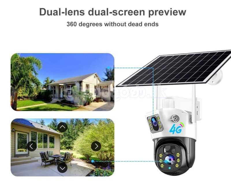 4G Dual Lens Sim Solar CCTV Camera