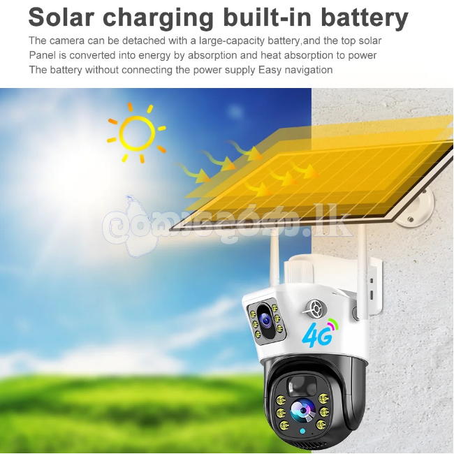 Solor power dual lens camera 4G