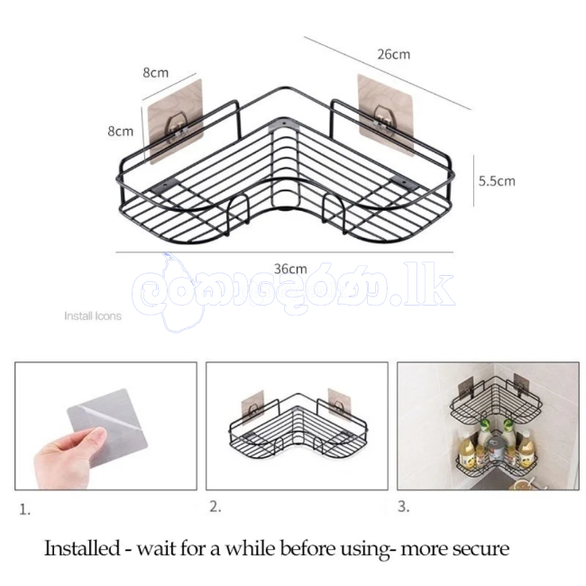 Corner Shelf Wall Mount Bathroom Rack Adhesive