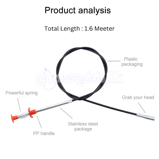 Flexible Drain Pipe Cleaning Grabber Cable 1.6M