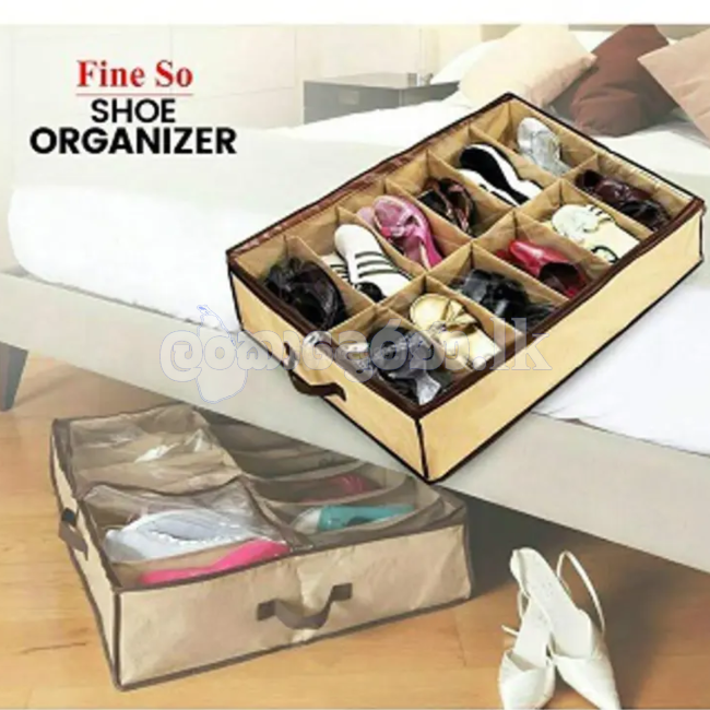 Under Bed Dust-proof Shoe Rack 12 Pairs Organizer