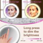 Makeup Mirror 10X with Lights, 3 Color Light