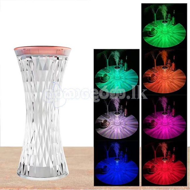 Crystal Lamp with humidifier,7 color Night Light Touch Lamp with Mist Diffuser
