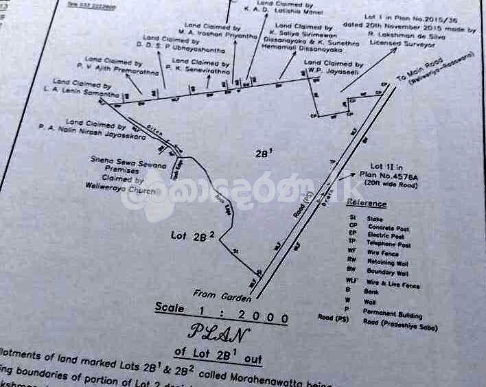 Code 3824 Land gor sale Weliveriya
