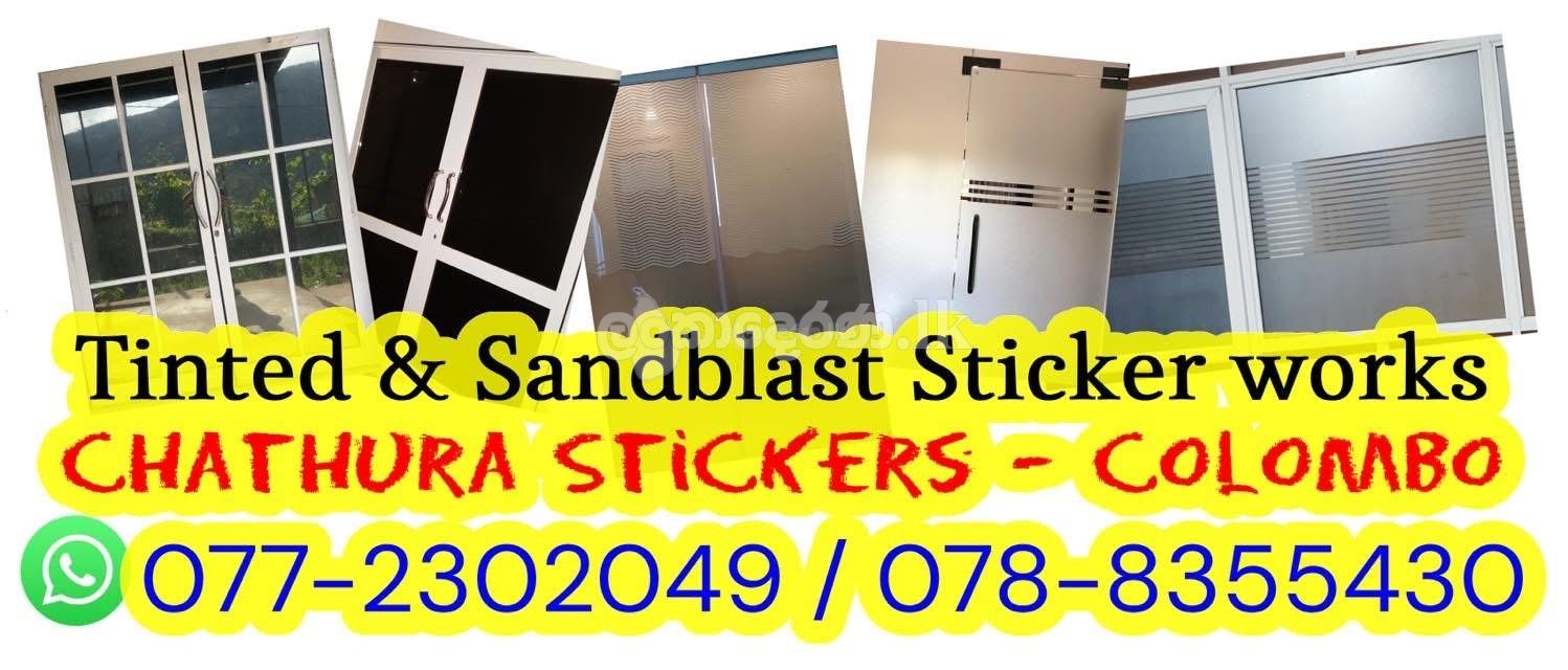 Sandblast stickers & Glass Tint service